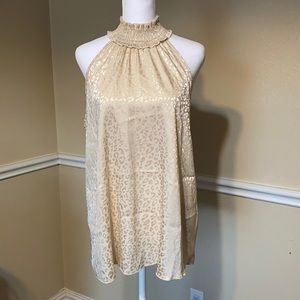 Now & Forever Champagne Animal Print Top